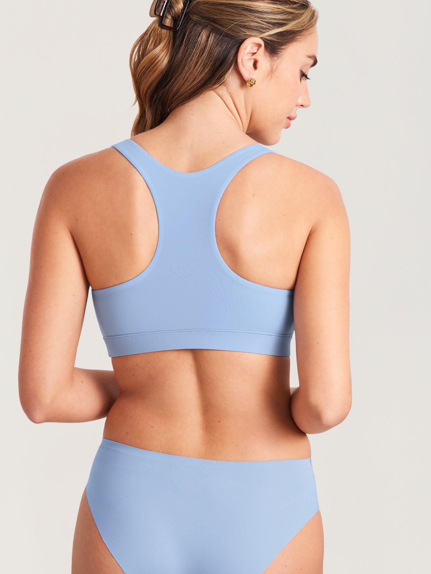 MOMANDA Women's Inbarely® Crossover Racerback Nursing Bra Moonlight Blue