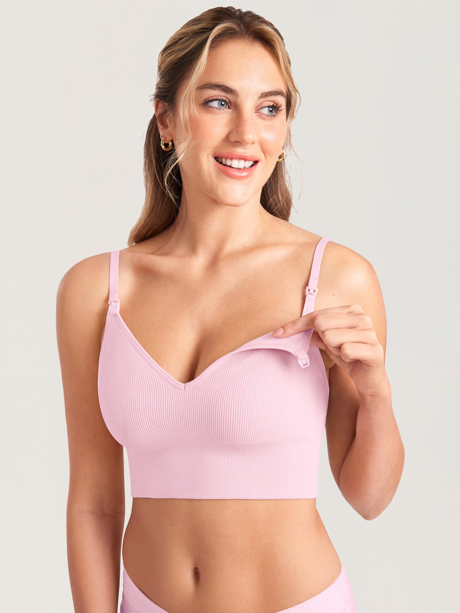Ribbed V Neck Nursing Bralette