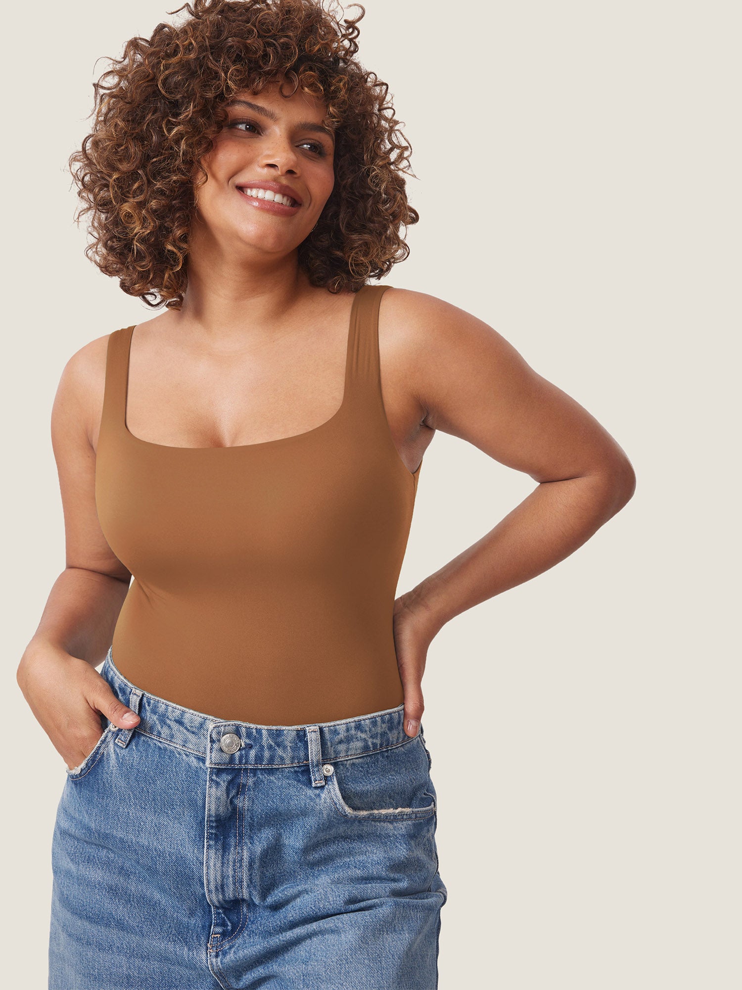 InBarely® Square Neck Sleeveless Bodysuit