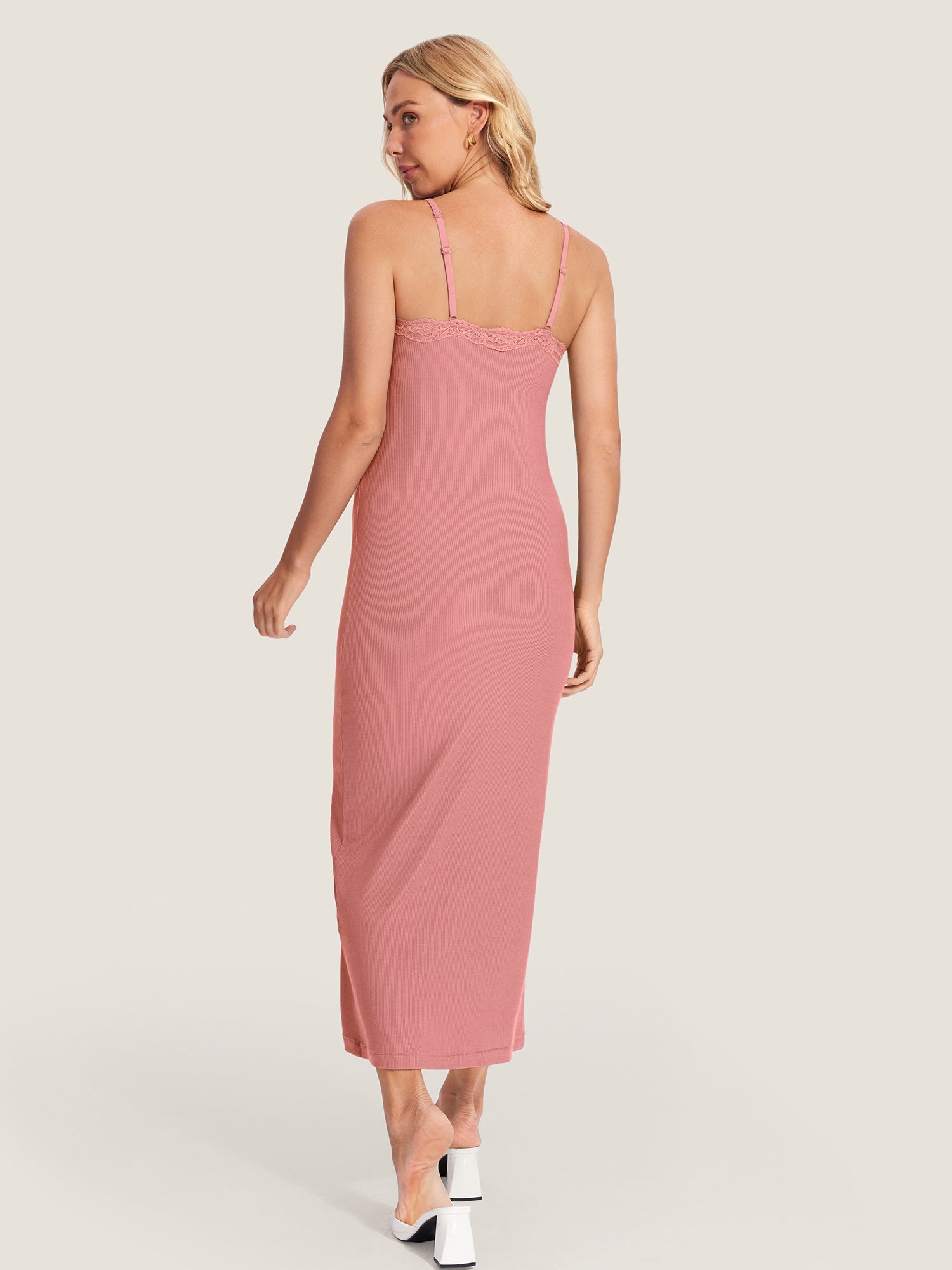 Lacy Ribbed Maternity & Nursing Dress Clove