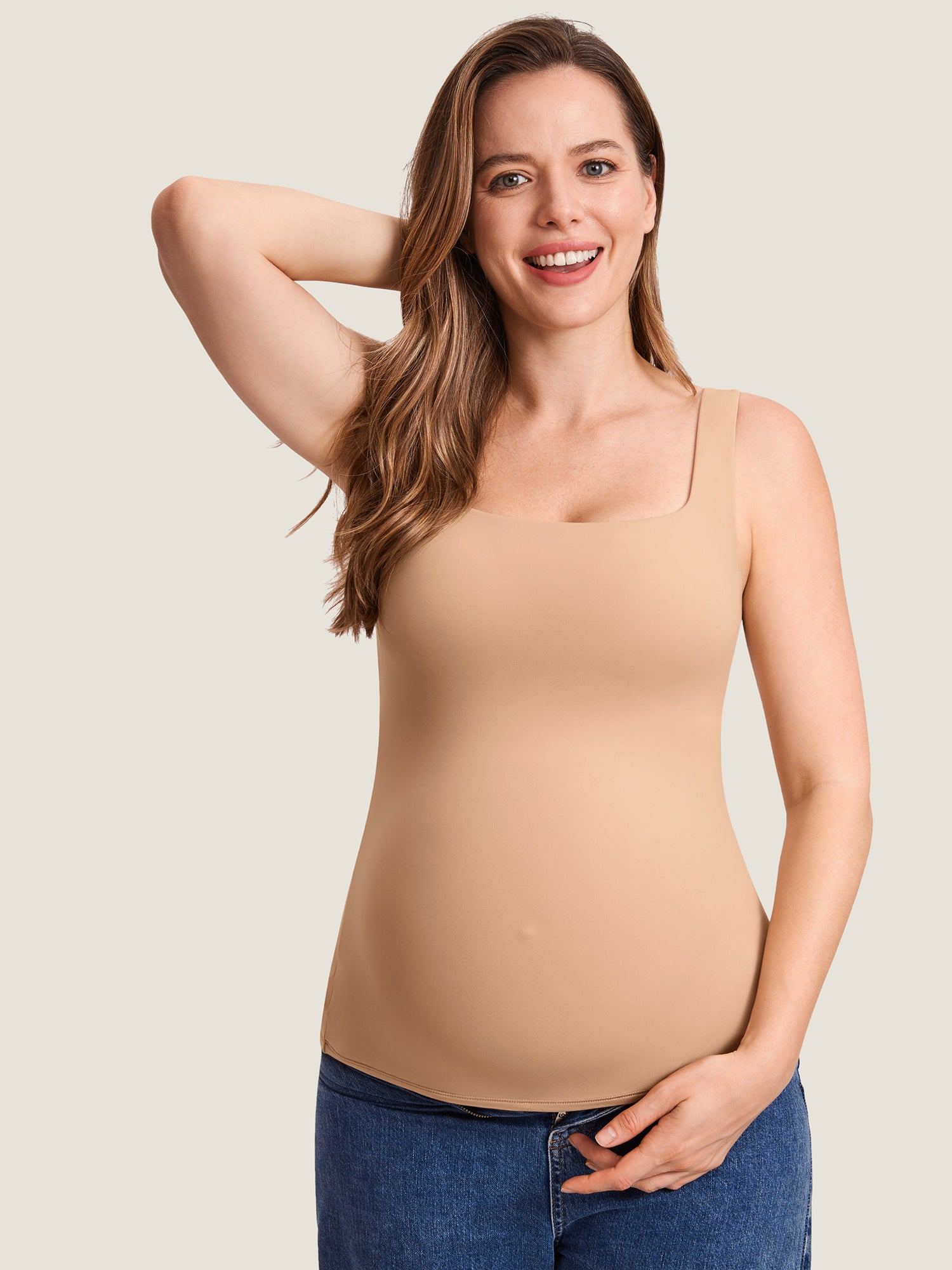 Inbarely® Square Neck Maternity Tank Top