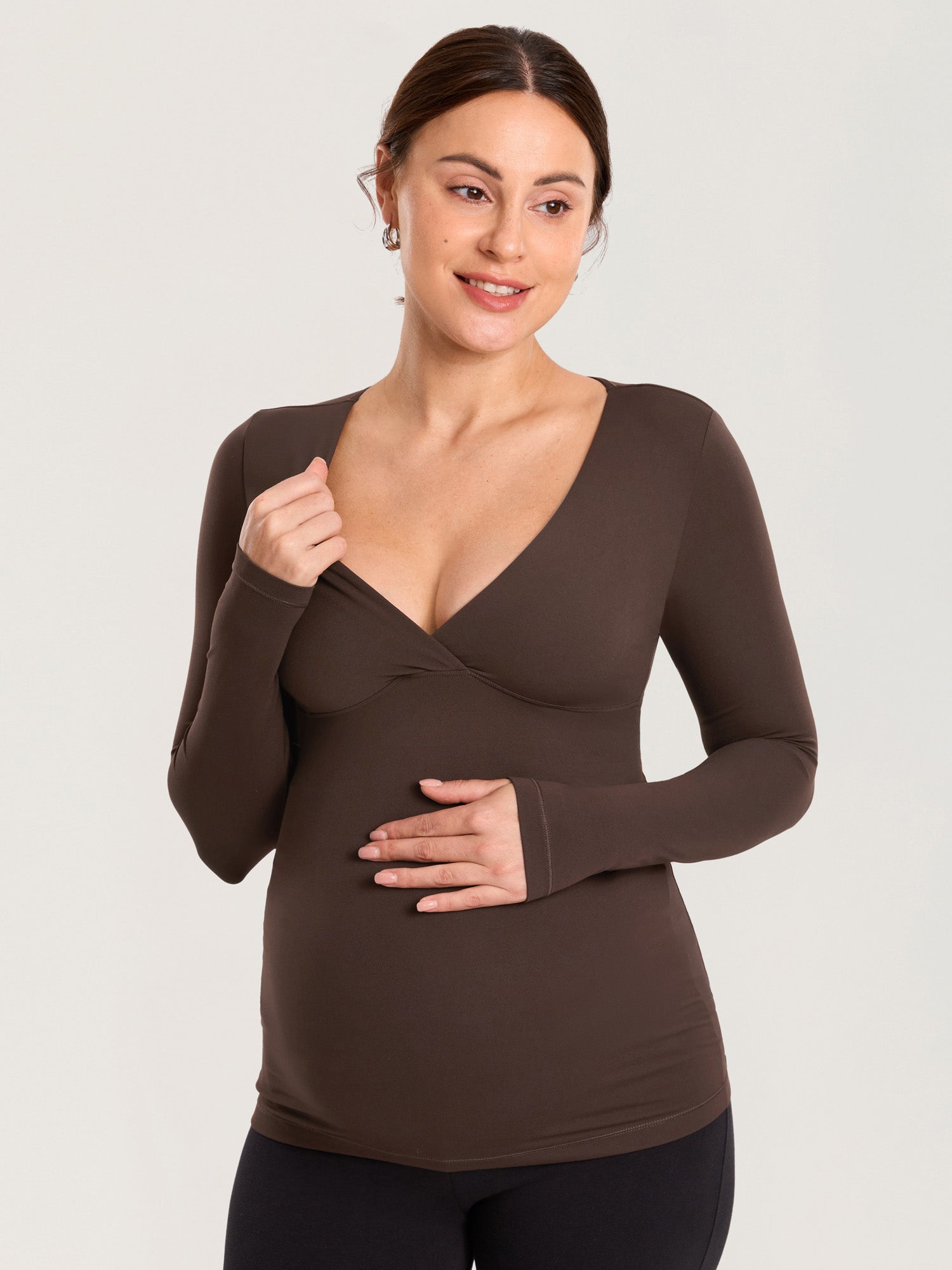 AirSoft Crossover Maternity & Nursing Top - Long Sleeves