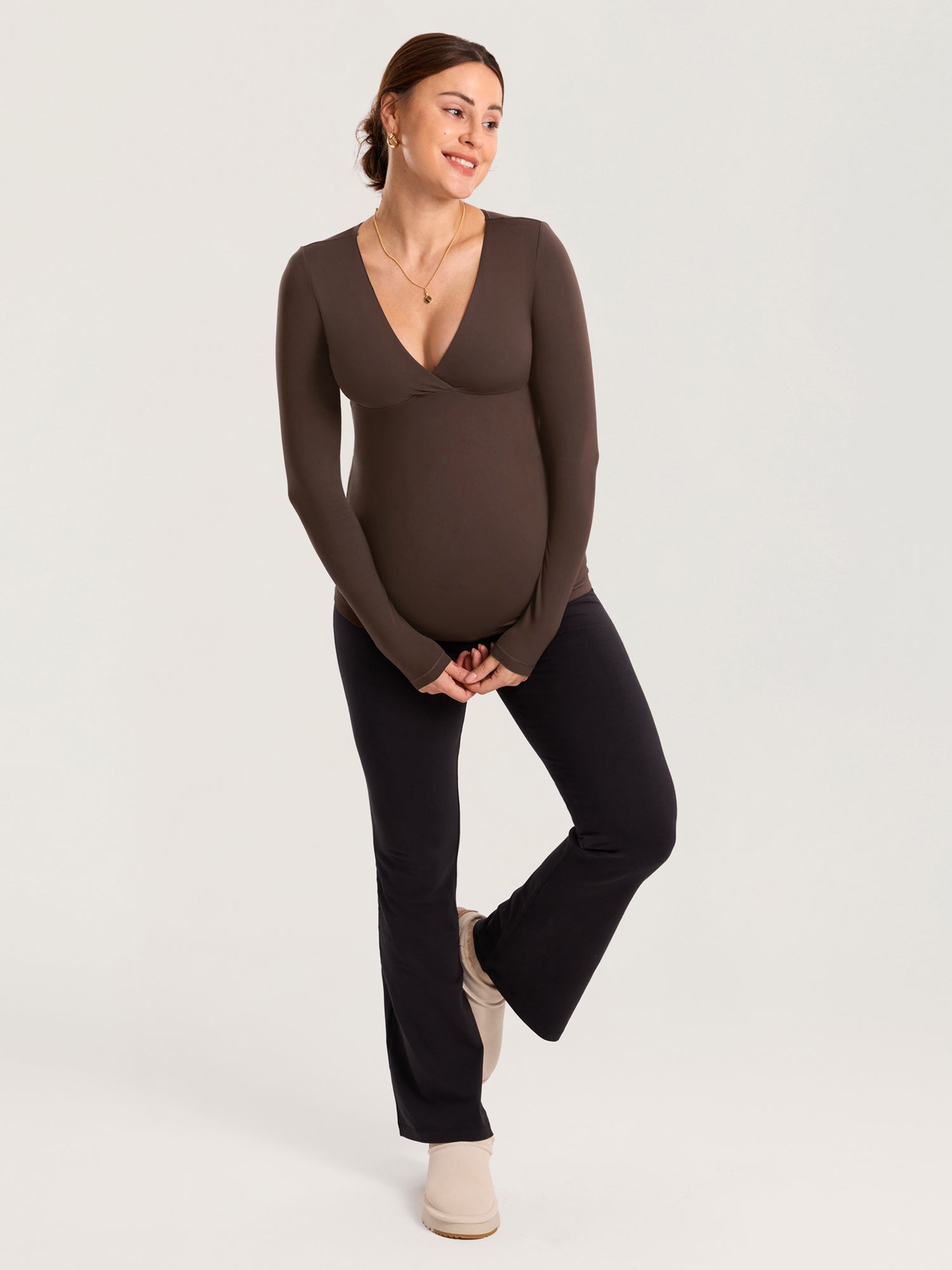 AirSoft Crossover Maternity & Nursing Top - Long Sleeves