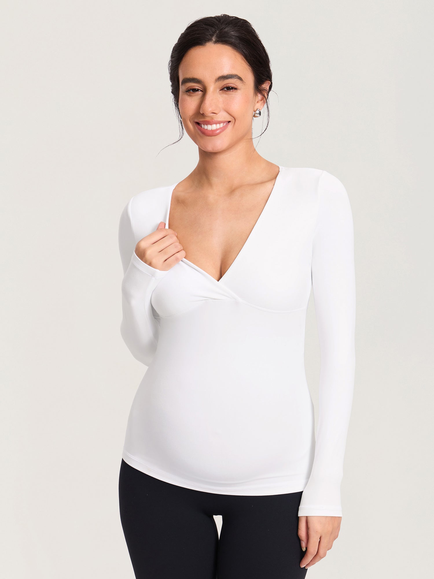AirSoft Crossover Maternity & Nursing Top - Long Sleeves