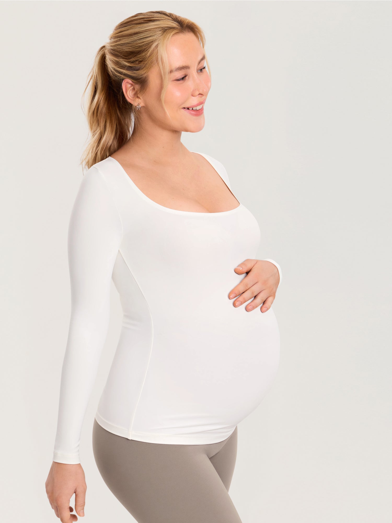 AirSoft Square Neck Maternity Top - Long Sleeves
