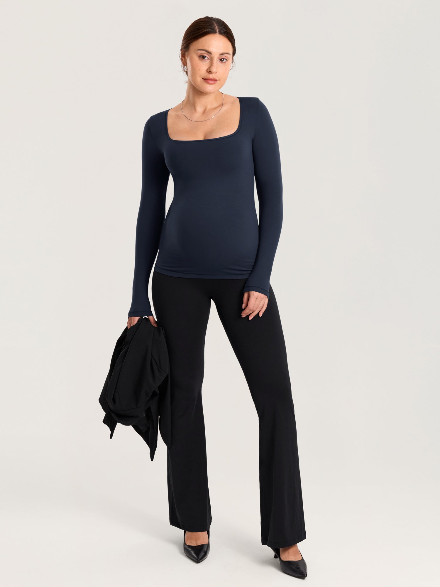 Square Neck Maternity Top & Flare Leggings