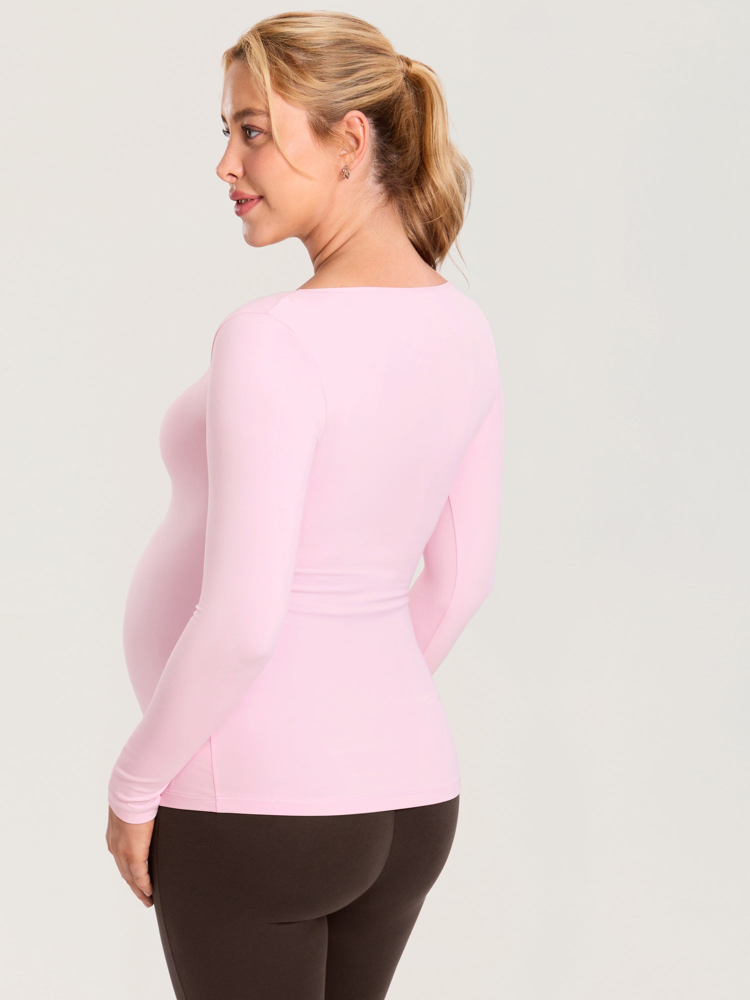 AirSoft Square Neck Maternity Top - Long Sleeves