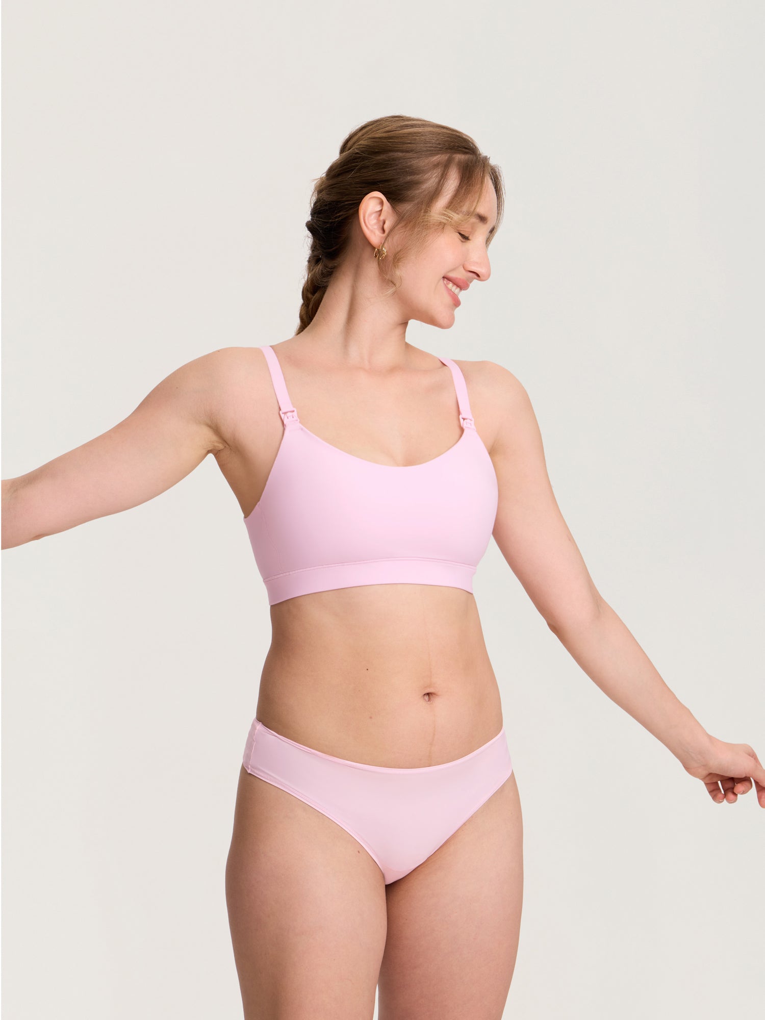 MOMANDA Women's Inbarely® Plus Molded Nursing Bra Sweet Pink