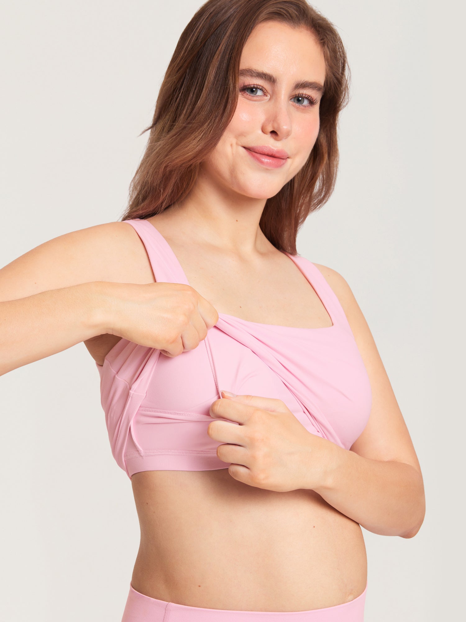 MOMANDA Women's Natrelax® Pumping Crop Tank Top Sweet Pink