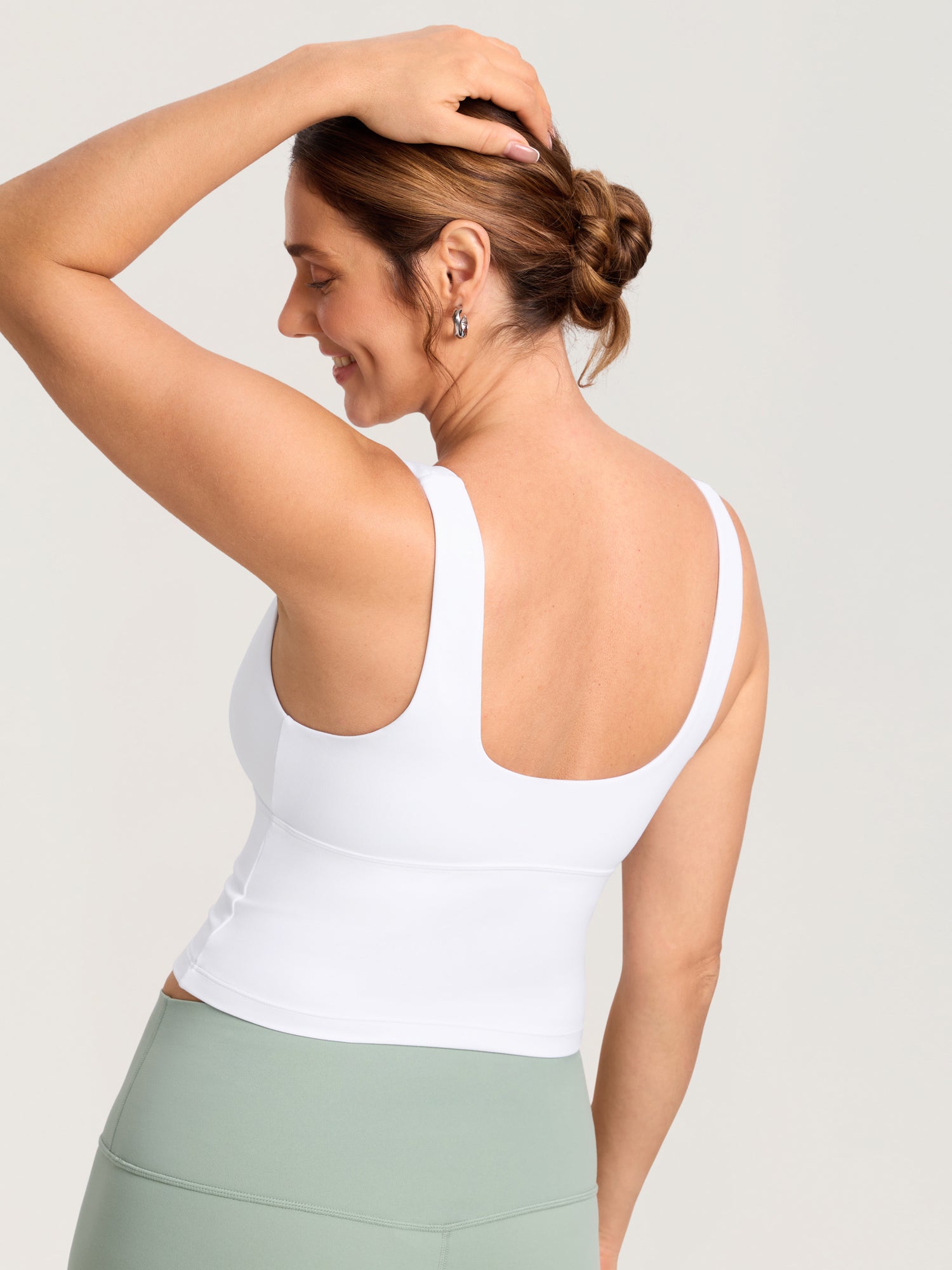 MOMANDA Natrelax® Crossover Nursing Crop Tank Top White
