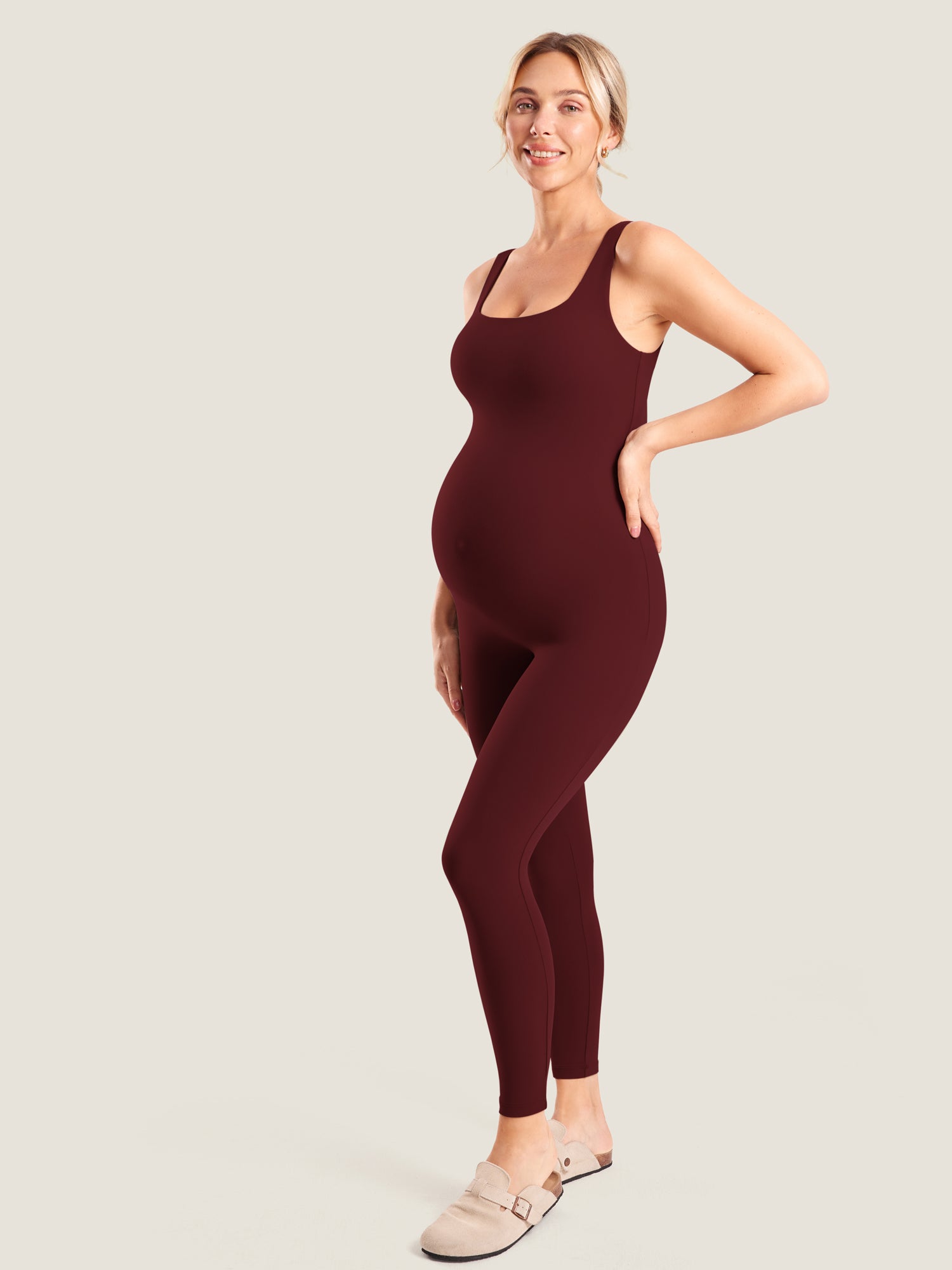 MOMANDA Women's Natrelax® Maternity Jumpsuit Hot Fudge Brown