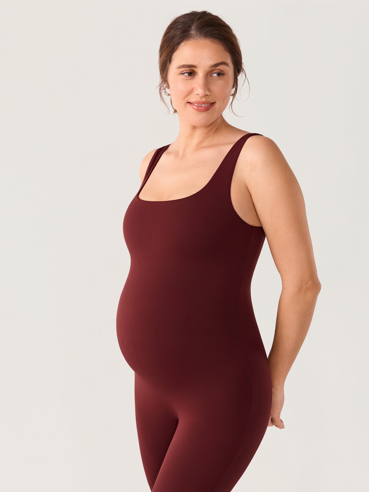 MOMANDA Women's Natrelax® Maternity Jumpsuit Red Merlot