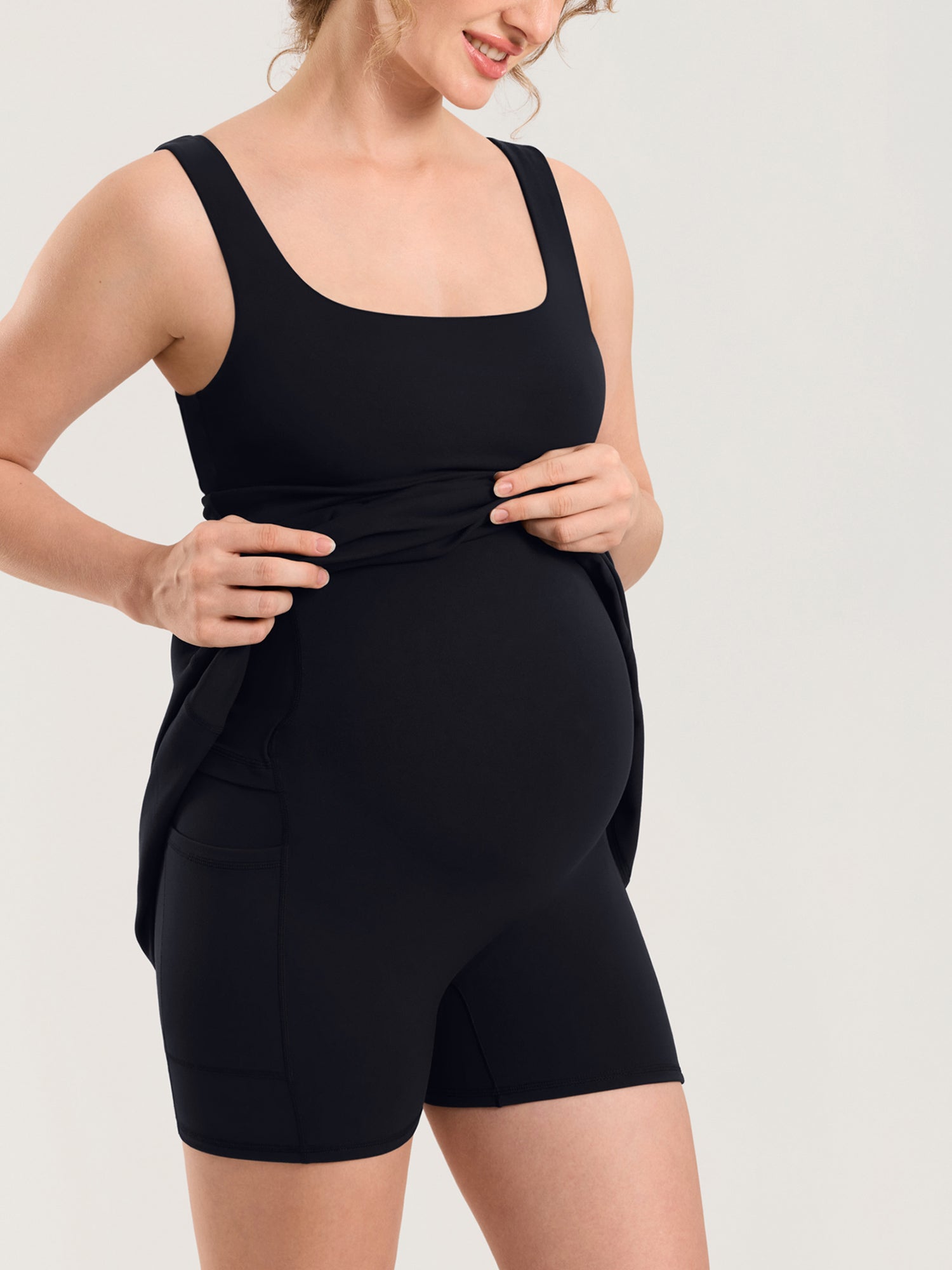 MOMANDA Women's Natrelax® Maternity Mini Dress - Easy Peezy Black
