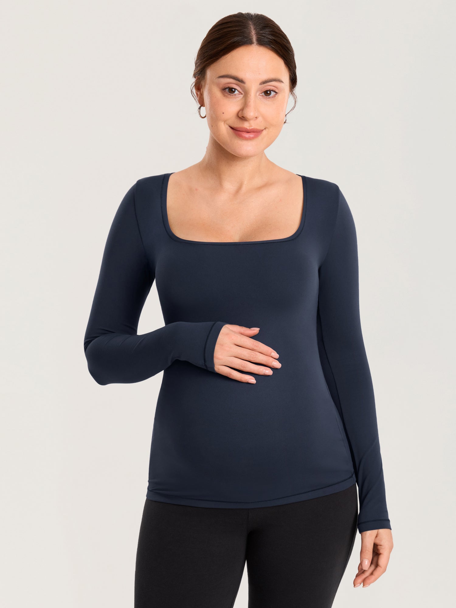 Square Neck Maternity Top & Flare Leggings