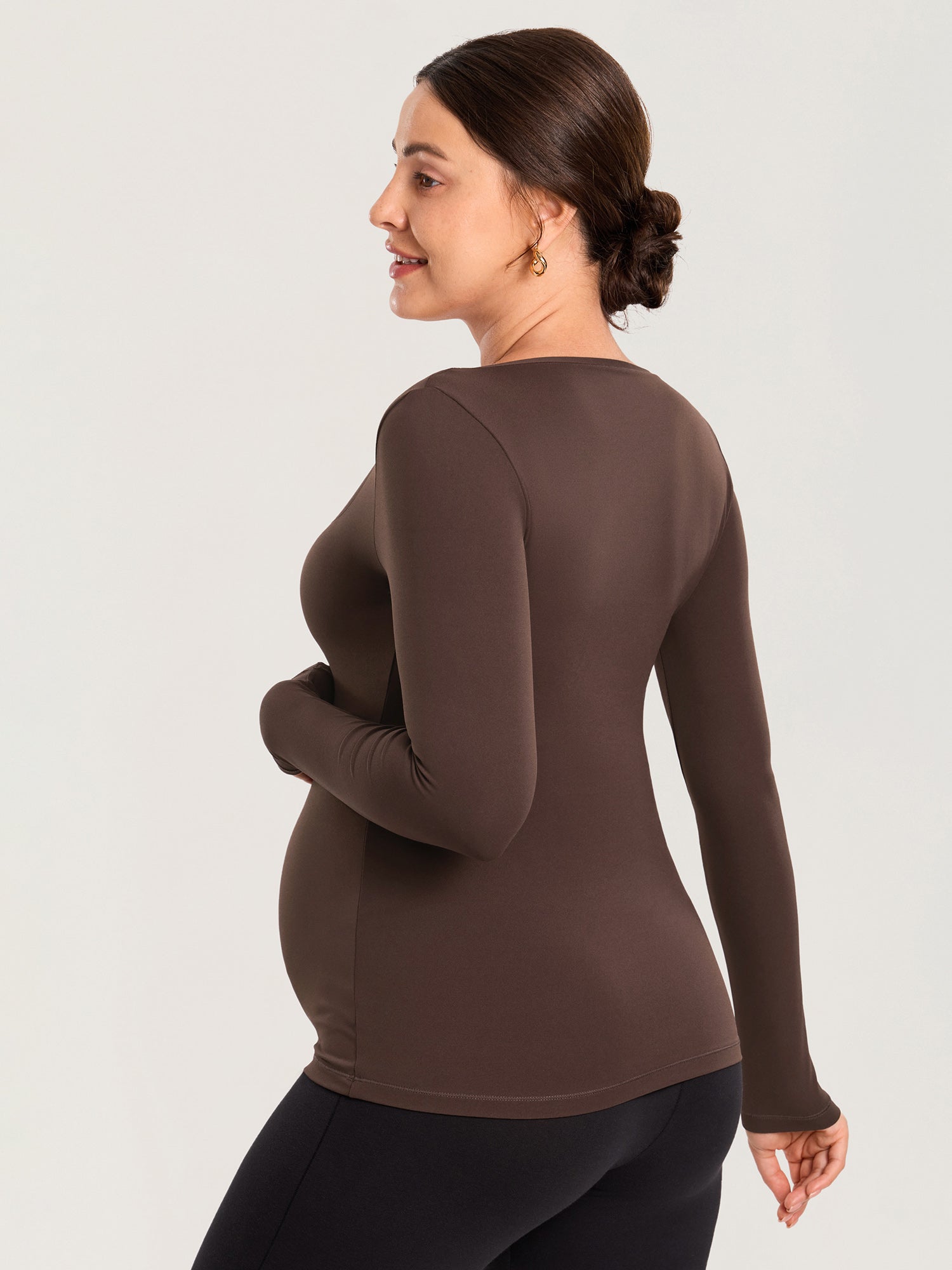 AirSoft Square Neck Maternity Top - Long Sleeves