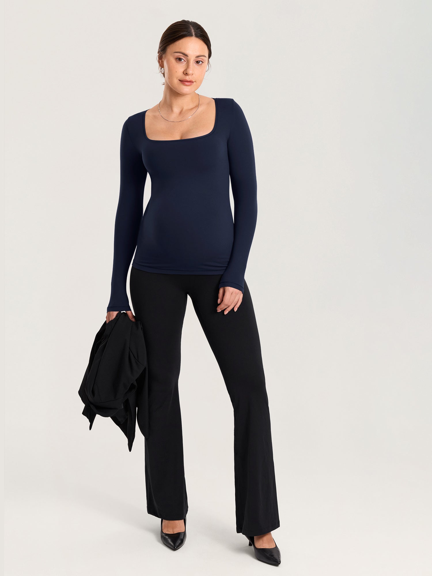 AirSoft Square Neck Maternity Top - Long Sleeves