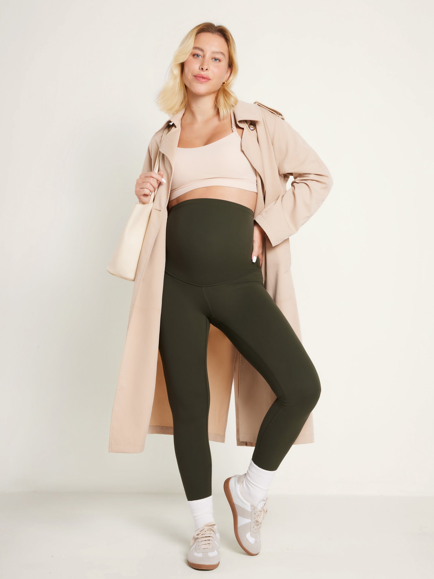 Women's Maternity Leggings Super High Rise Natrelax 25'' Hot Fudge Brown